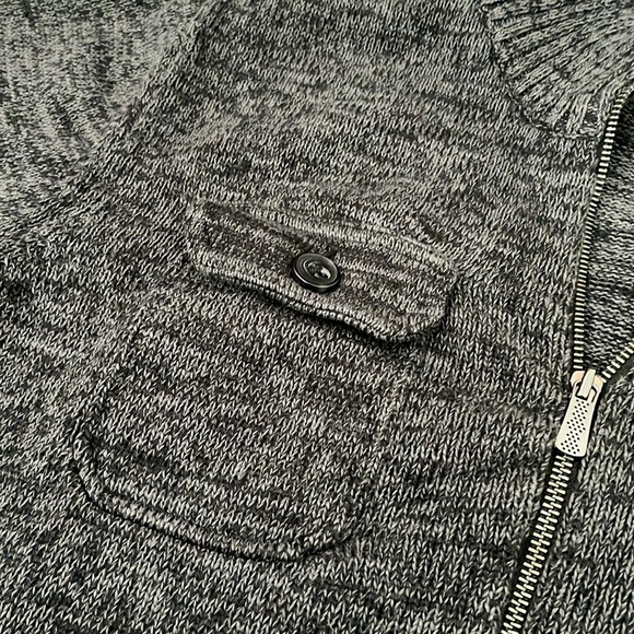 Men’s Apt. 9 Full Zipper Long Sleeve Cotton Sweater With Button Pockets Large - Picture 4 of 16